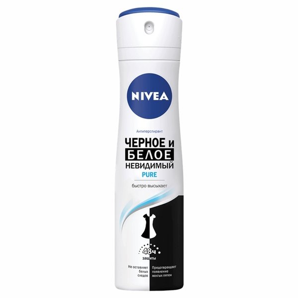 ДЕЗОДОРАНТ Д/ЖЕН ЧЕР/БЕЛ NV PURE150МЛ