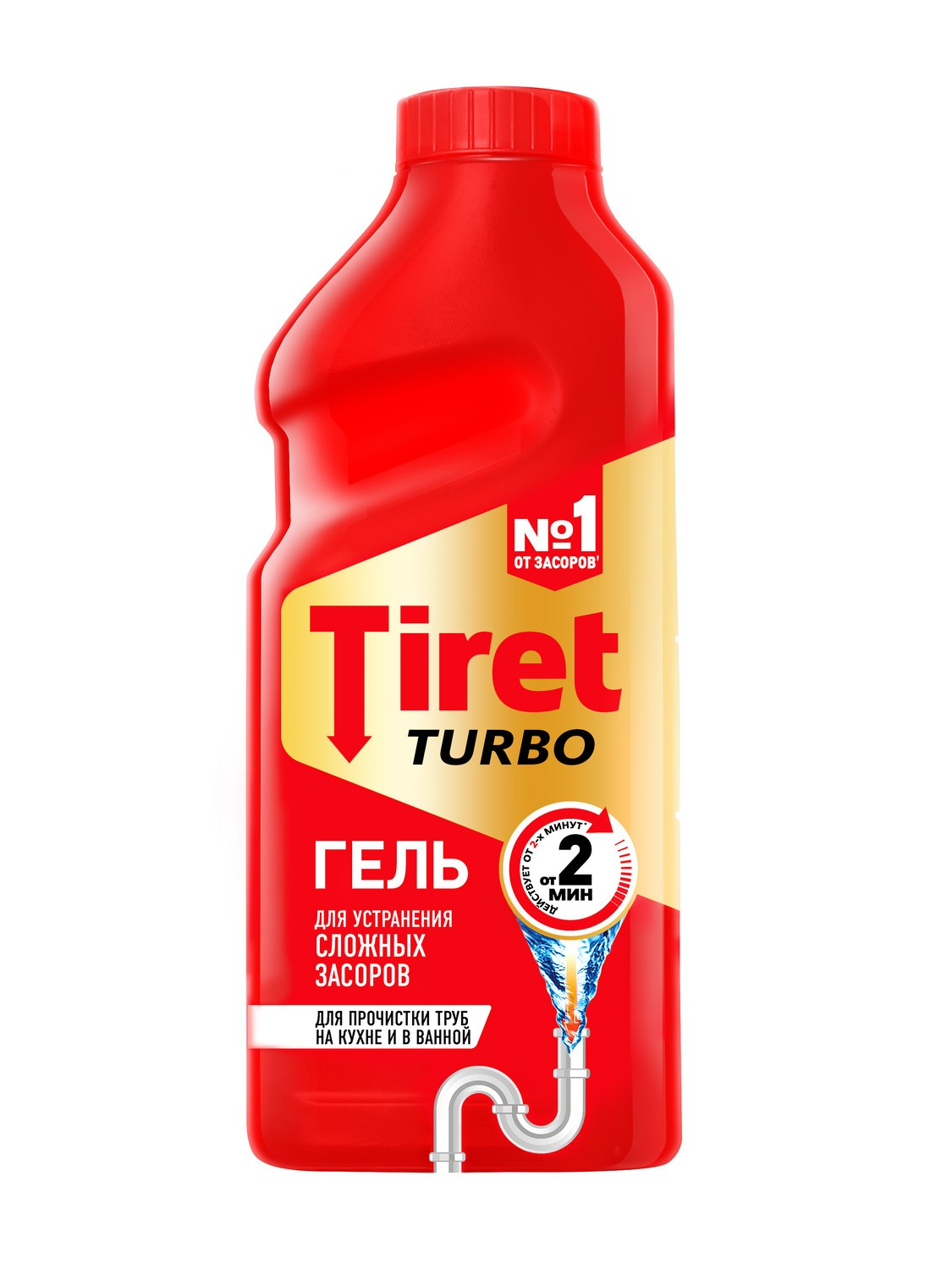 Гель для прочистки труб "Tiret Turbo", 1 л