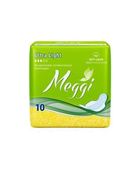 Ультратонкие гигиенические прокладки Meggi Ultra Light, 10 шт