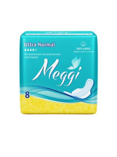 Ультратонкие гигиенические прокладки Meggi Ultra Normal, 8 шт